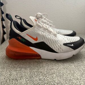 Nike Air Max 270 White and Black with Orange Accents